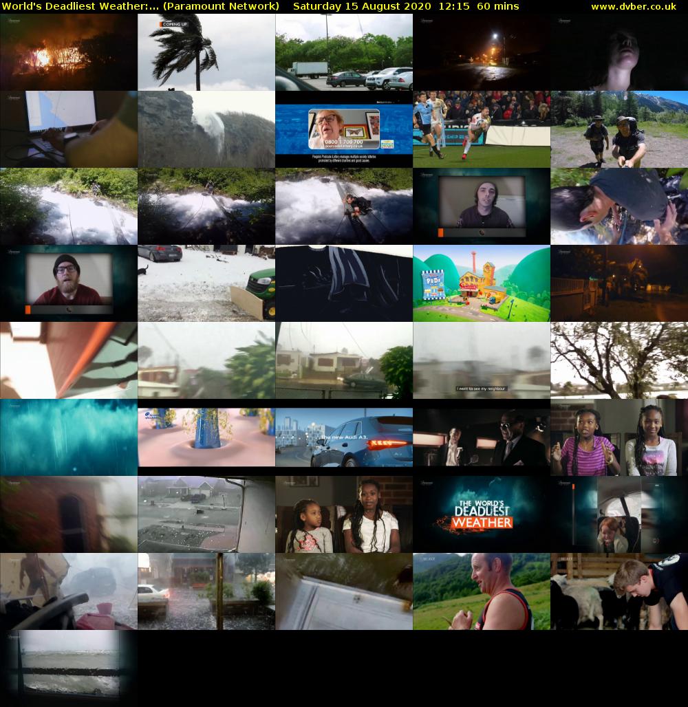 World's Deadliest Weather:... (Paramount Network) Saturday 15 August 2020 12:15 - 13:15