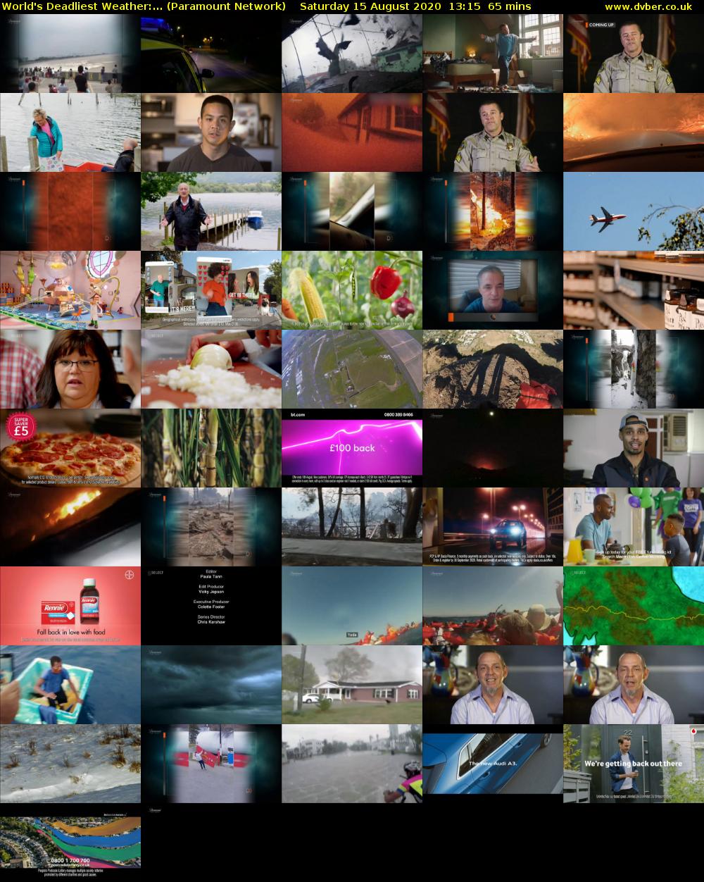 World's Deadliest Weather:... (Paramount Network) Saturday 15 August 2020 13:15 - 14:20