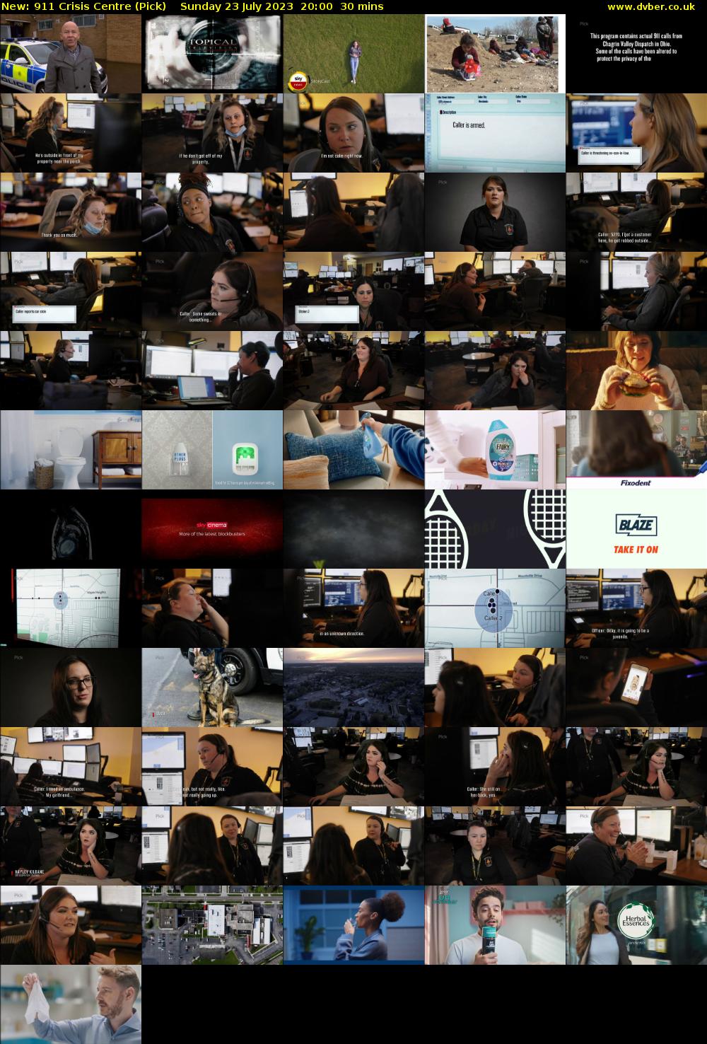 911 Crisis Centre (Pick) Sunday 23 July 2023 20:00 - 20:30