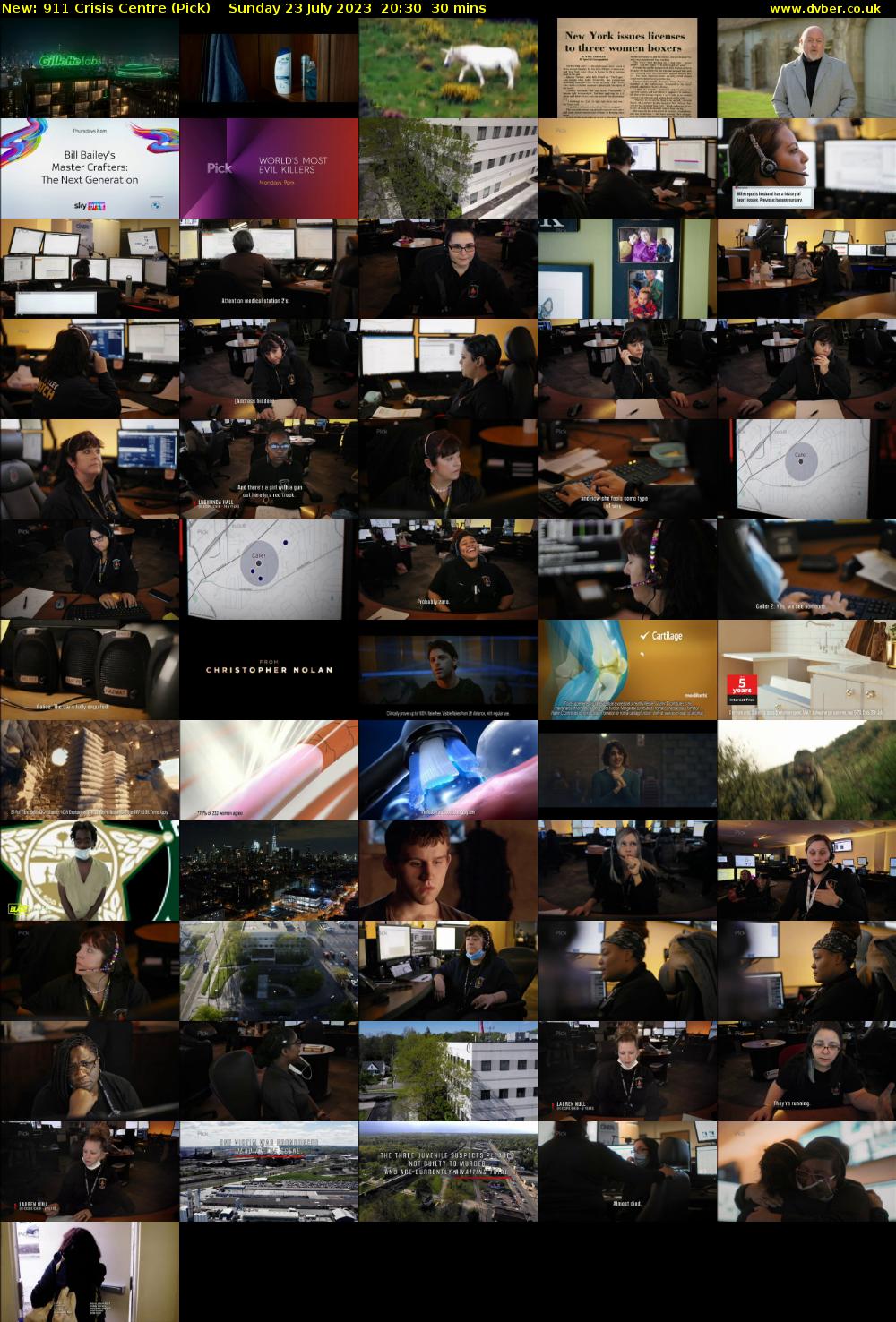 911 Crisis Centre (Pick) Sunday 23 July 2023 20:30 - 21:00