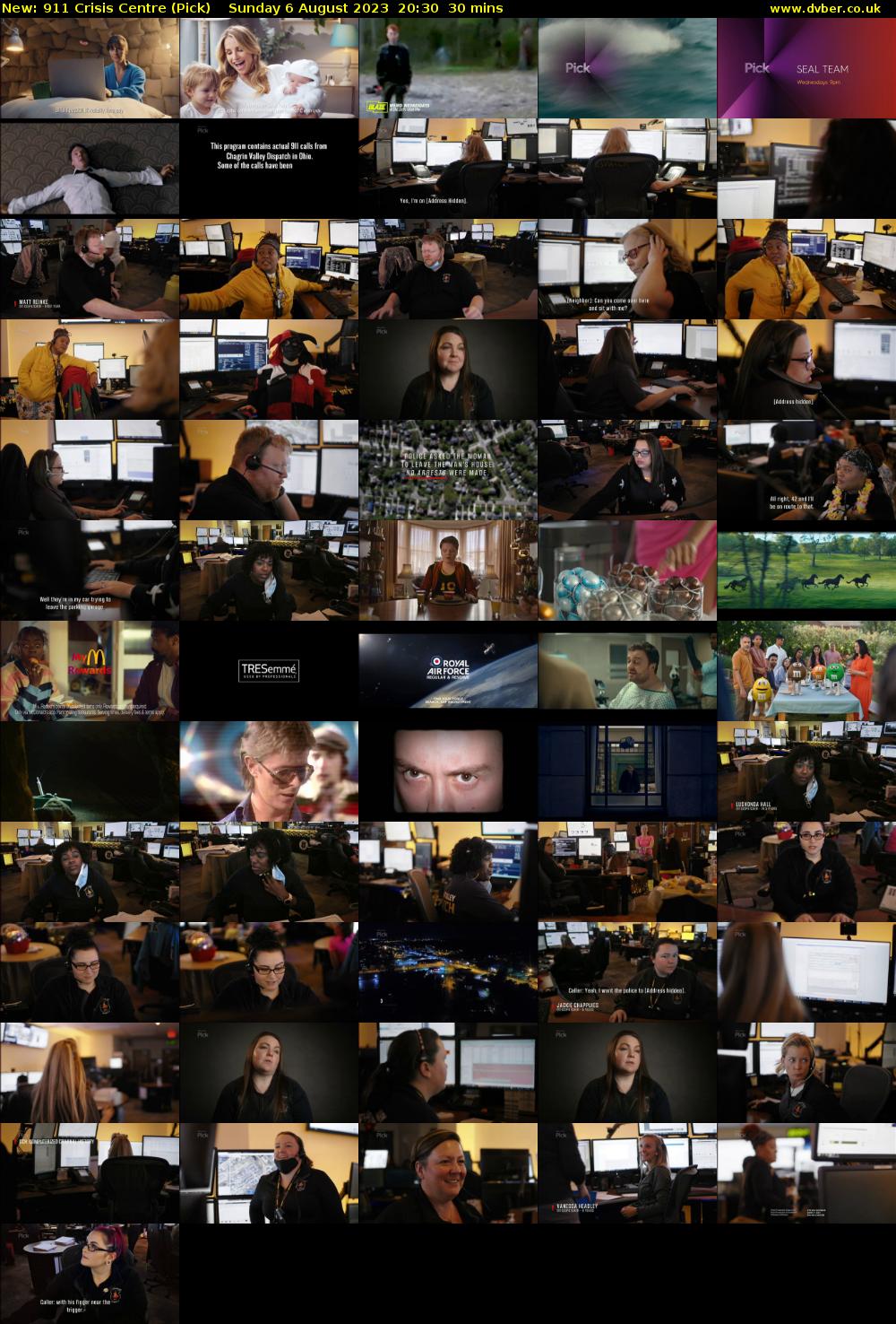 911 Crisis Centre (Pick) Sunday 6 August 2023 20:30 - 21:00