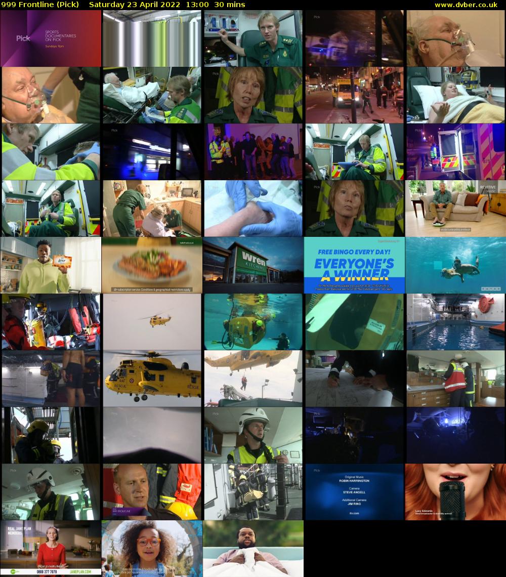 999 Frontline (Pick) Saturday 23 April 2022 13:00 - 13:30