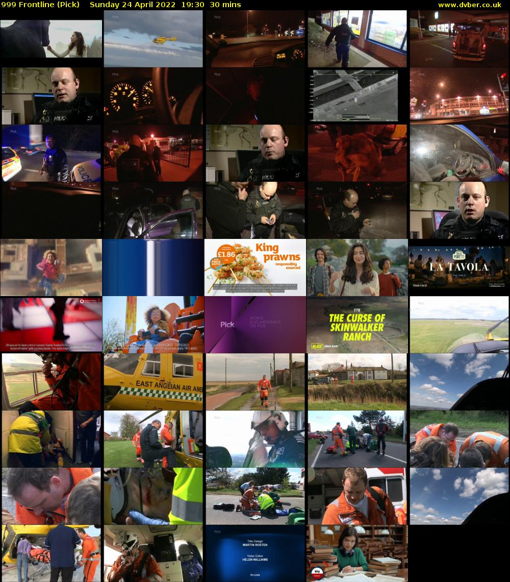 999 Frontline (Pick) Sunday 24 April 2022 19:30 - 20:00