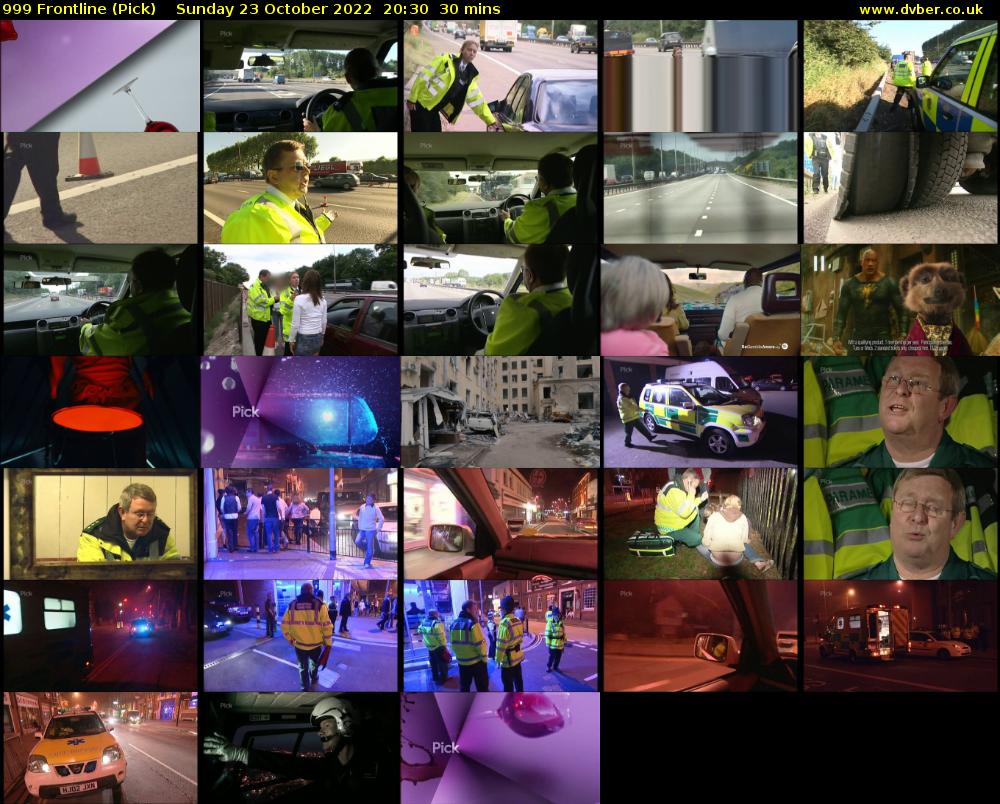 999 Frontline (Pick) Sunday 23 October 2022 20:30 - 21:00