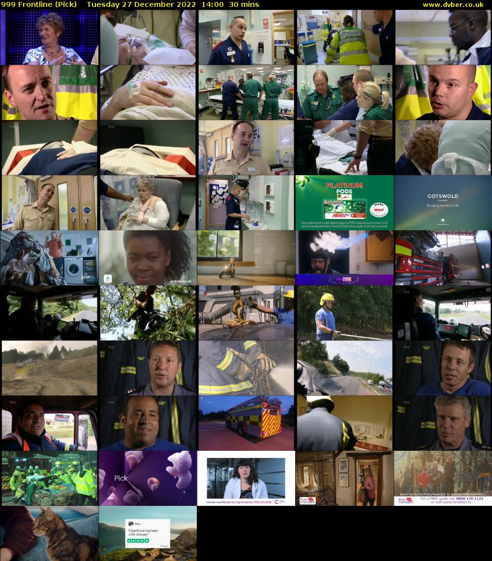 999 Frontline (Pick) Tuesday 27 December 2022 14:00 - 14:30