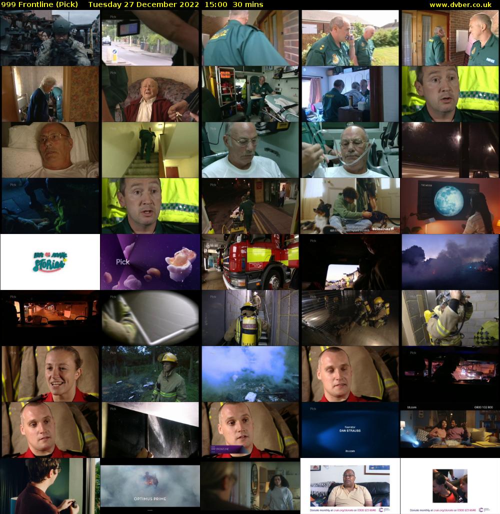 999 Frontline (Pick) Tuesday 27 December 2022 15:00 - 15:30