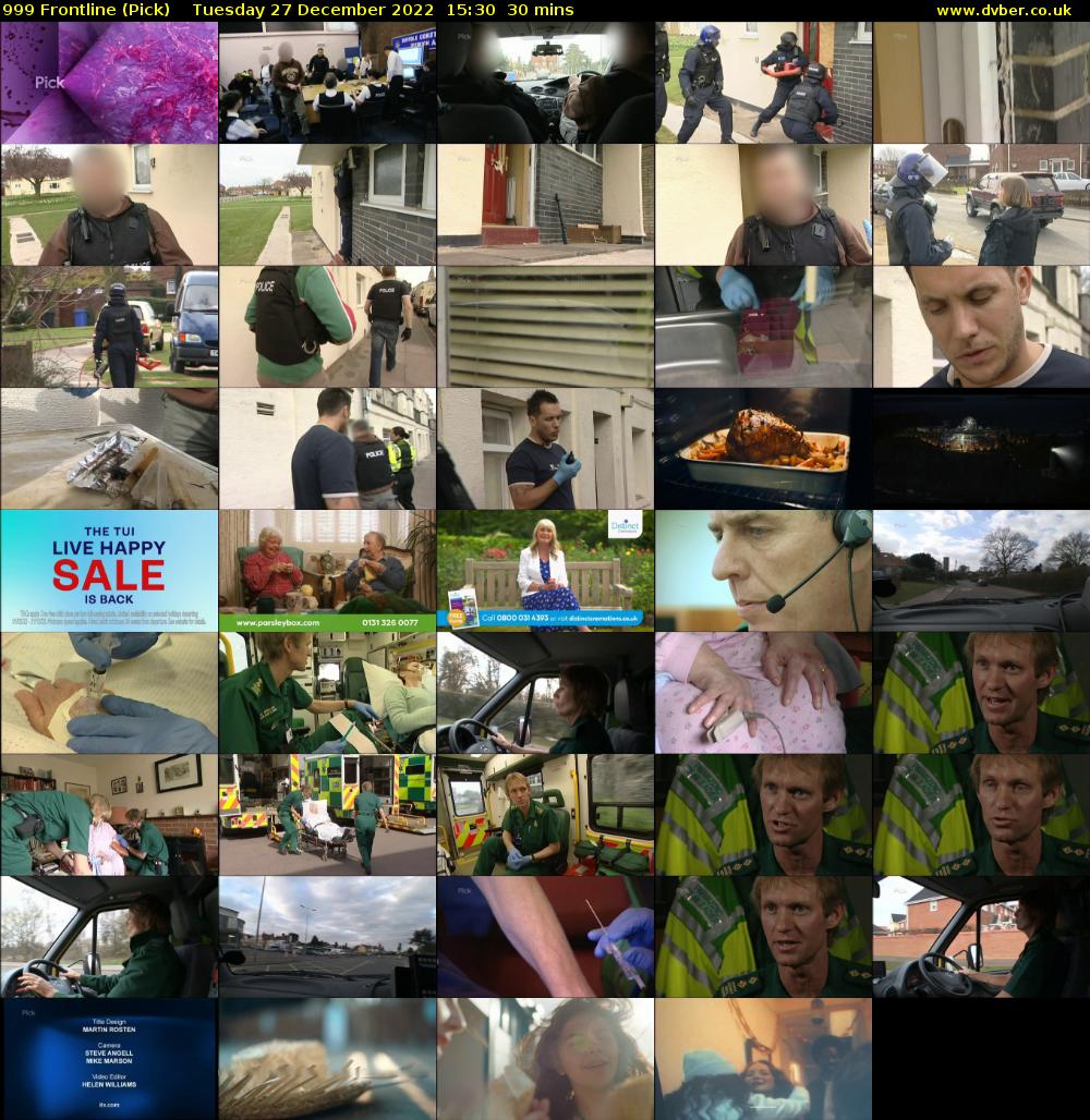 999 Frontline (Pick) Tuesday 27 December 2022 15:30 - 16:00