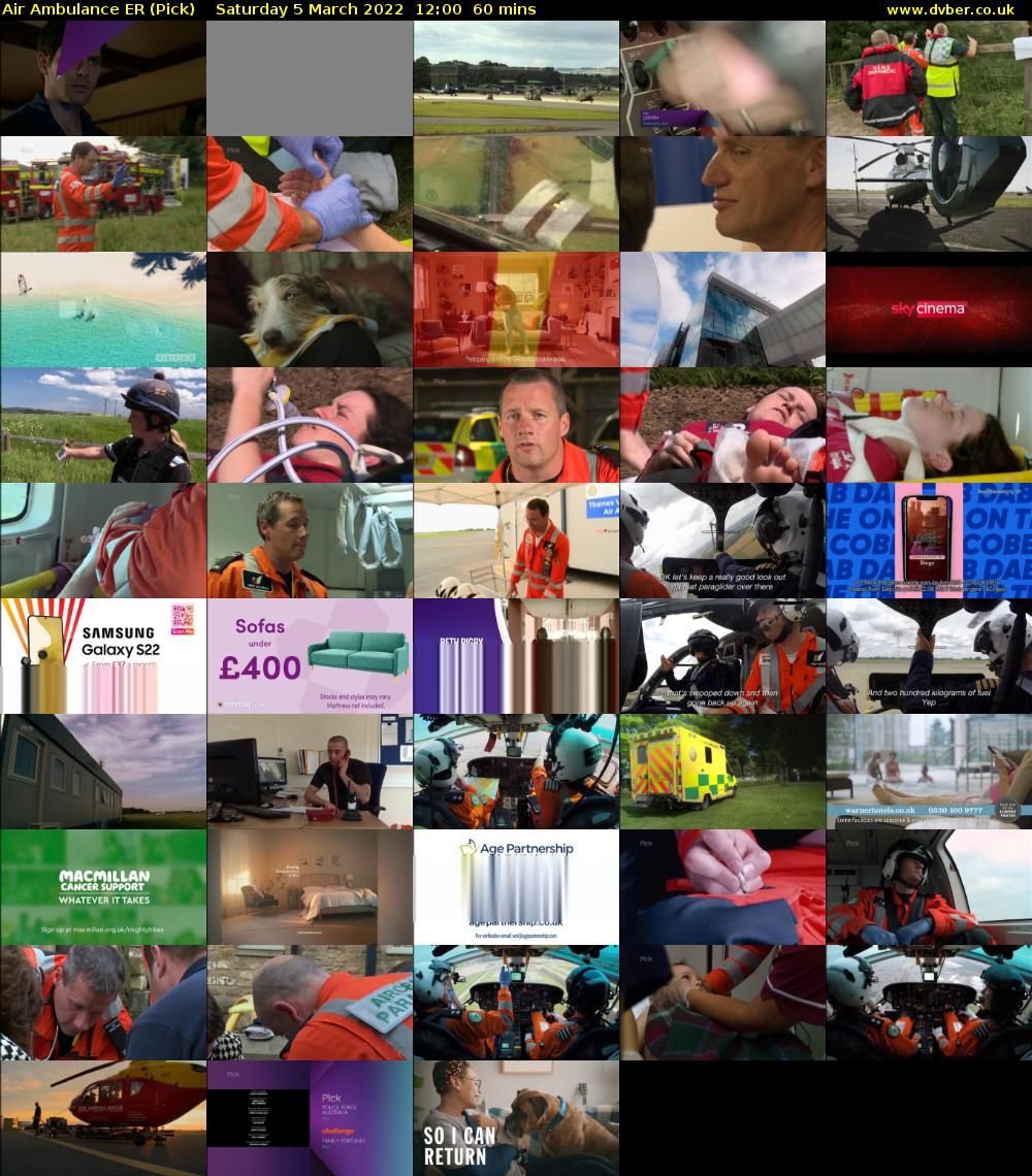 Air Ambulance ER (Pick) Saturday 5 March 2022 12:00 - 13:00