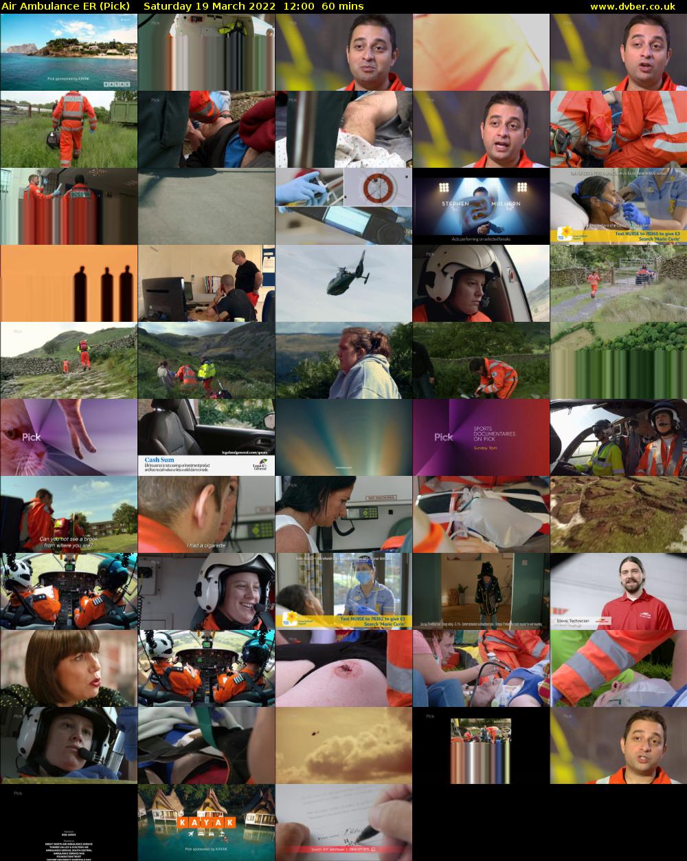 Air Ambulance ER (Pick) Saturday 19 March 2022 12:00 - 13:00