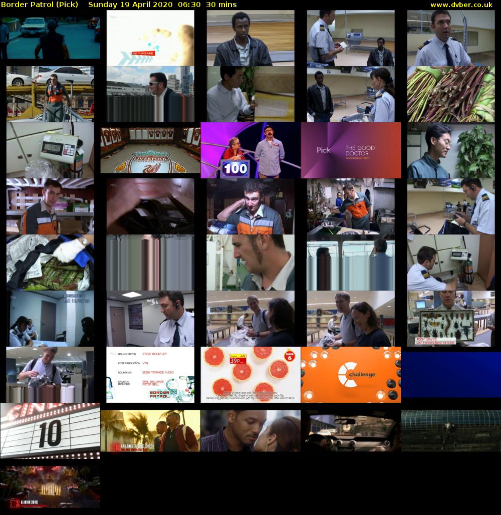 Border Patrol (Pick) Sunday 19 April 2020 06:30 - 07:00