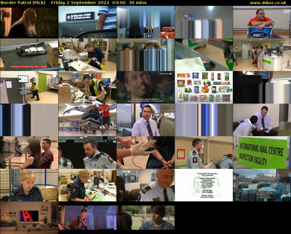 Border Patrol (Pick) Friday 2 September 2022 03:00 - 03:30