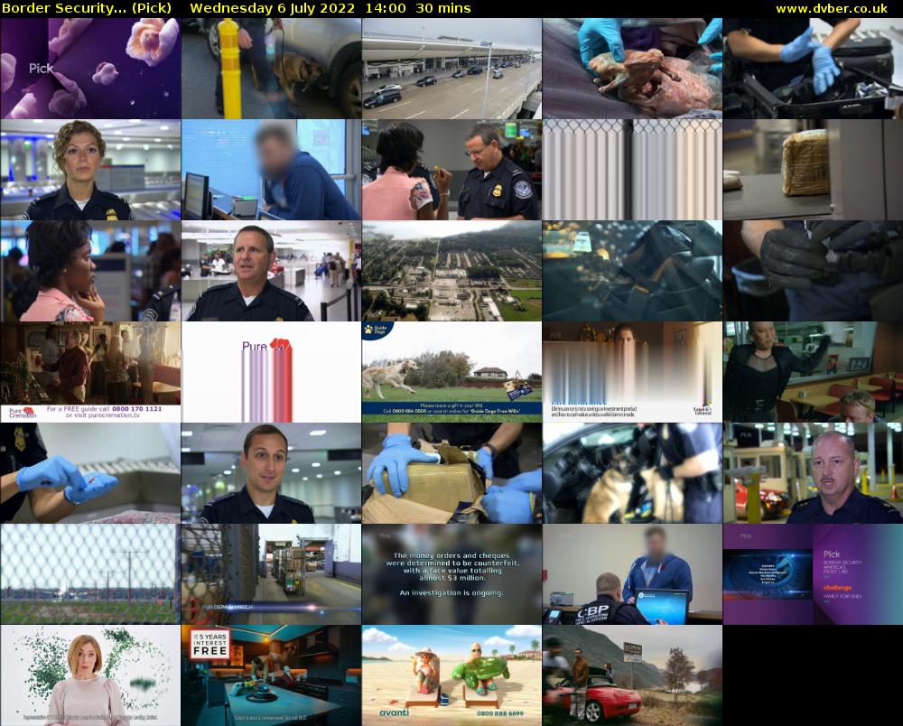 Border Security... (Pick) Wednesday 6 July 2022 14:00 - 14:30