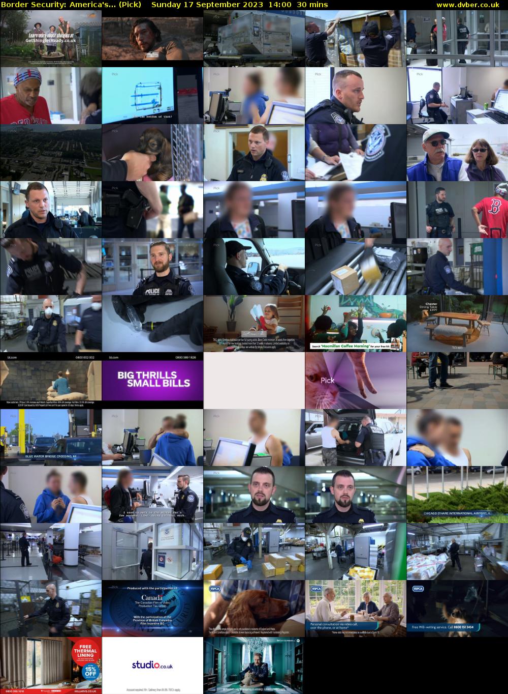 Border Security: America's... (Pick) Sunday 17 September 2023 14:00 - 14:30
