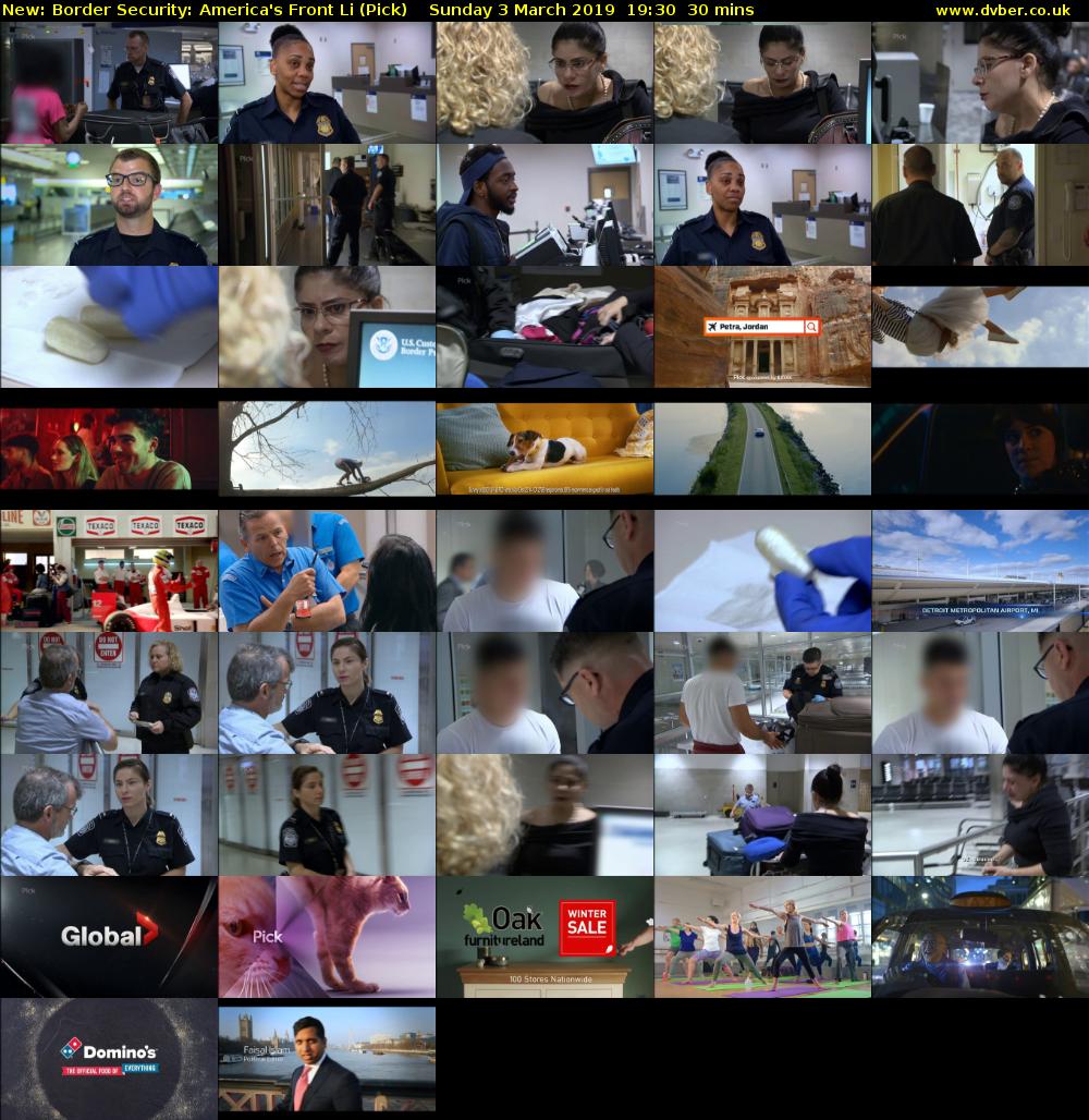Border Security: America's Front Li (Pick) Sunday 3 March 2019 19:30 - 20:00