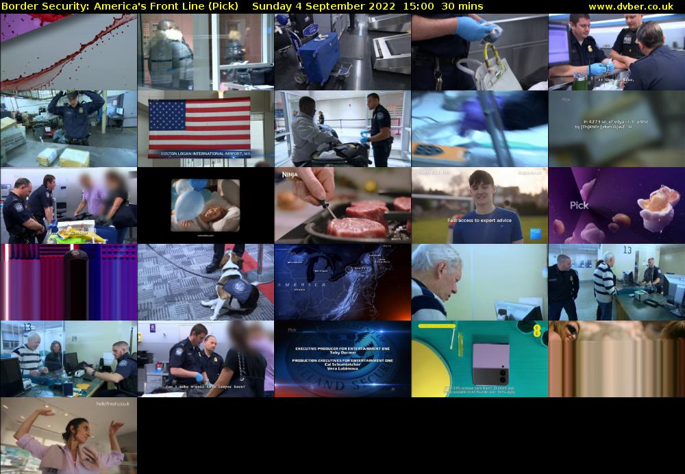 Border Security: America's Front Line (Pick) Sunday 4 September 2022 15:00 - 15:30