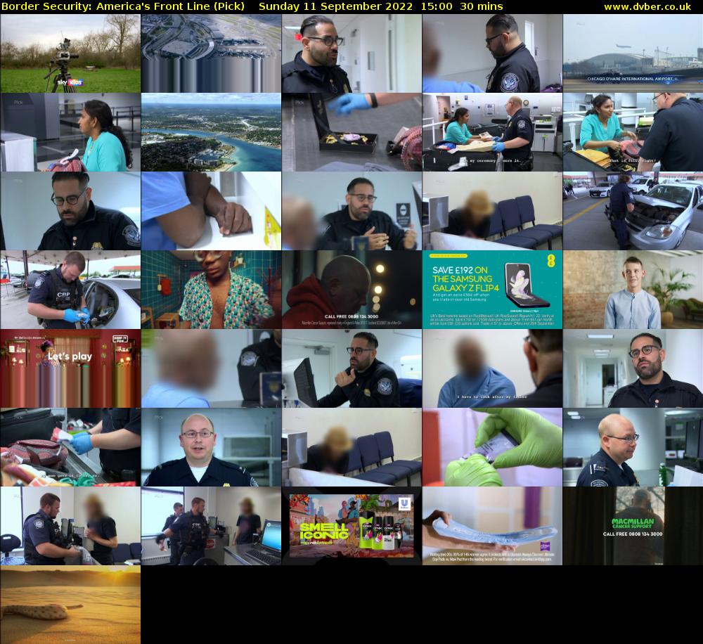 Border Security: America's Front Line (Pick) Sunday 11 September 2022 15:00 - 15:30