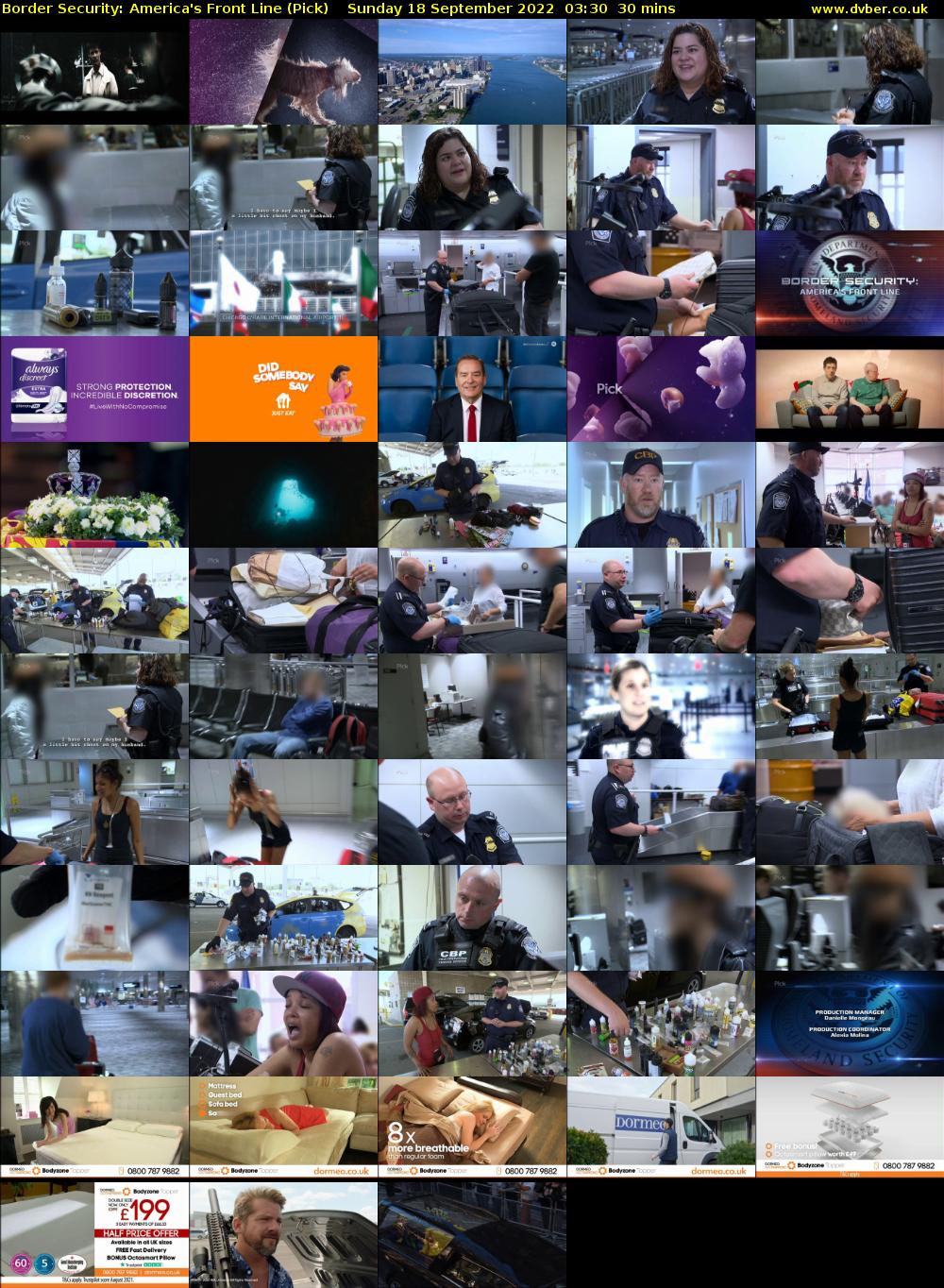 Border Security: America's Front Line (Pick) Sunday 18 September 2022 03:30 - 04:00