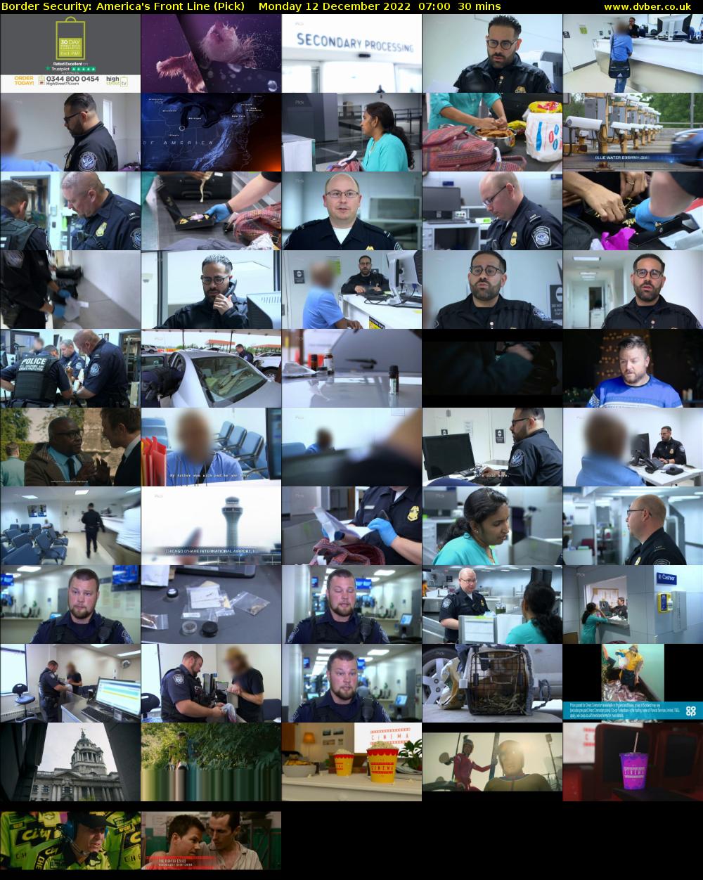 Border Security: America's Front Line (Pick) Monday 12 December 2022 07:00 - 07:30