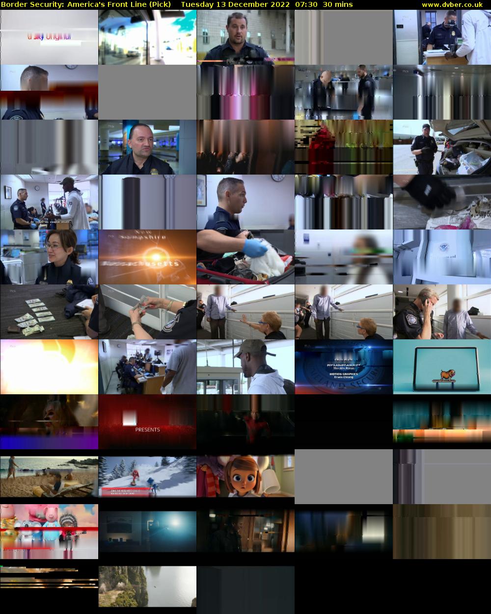 Border Security: America's Front Line (Pick) Tuesday 13 December 2022 07:30 - 08:00