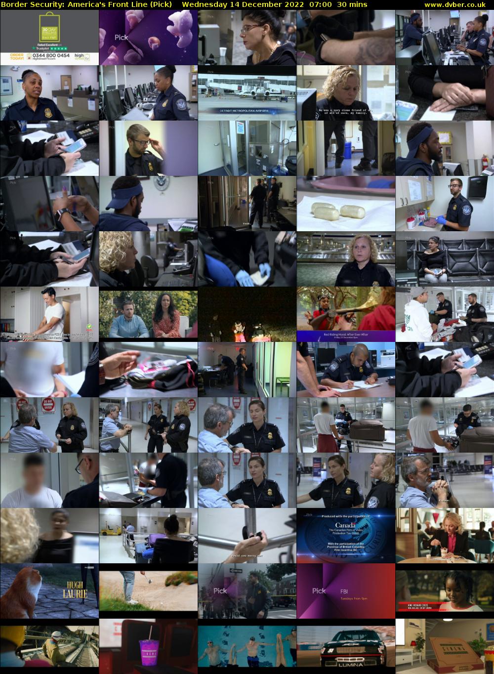Border Security: America's Front Line (Pick) Wednesday 14 December 2022 07:00 - 07:30
