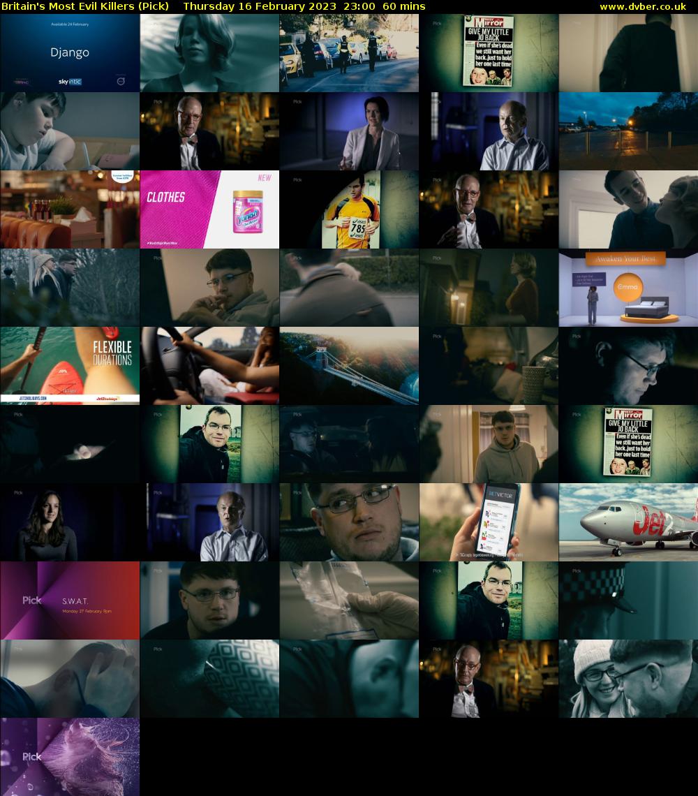 Britain's Most Evil Killers (Pick) Thursday 16 February 2023 23:00 - 00:00