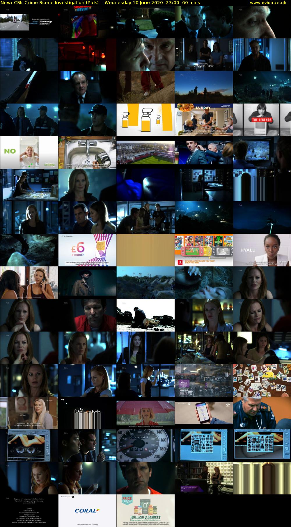 CSI: Crime Scene Investigation (Pick) Wednesday 10 June 2020 23:00 - 00:00