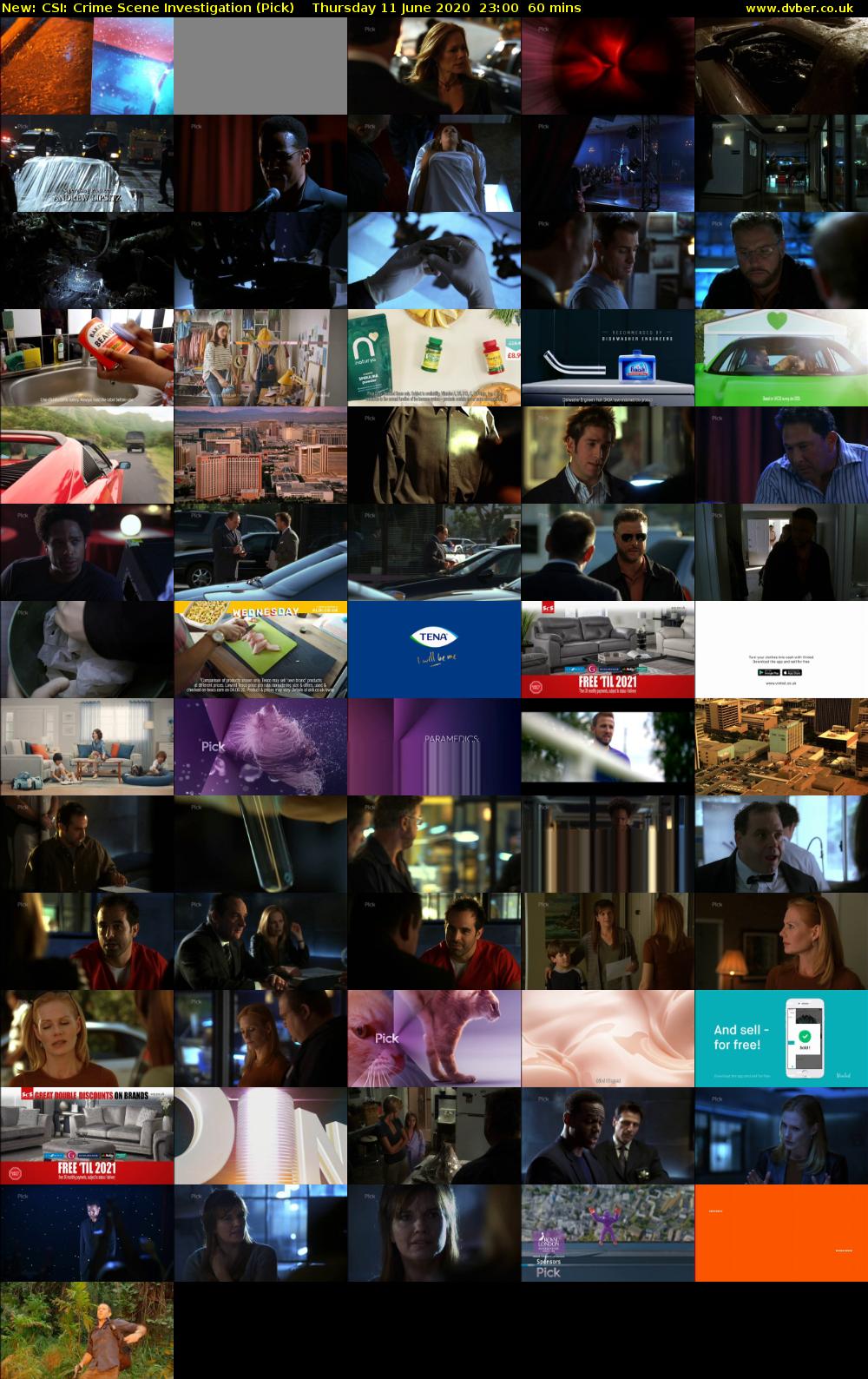 CSI: Crime Scene Investigation (Pick) Thursday 11 June 2020 23:00 - 00:00