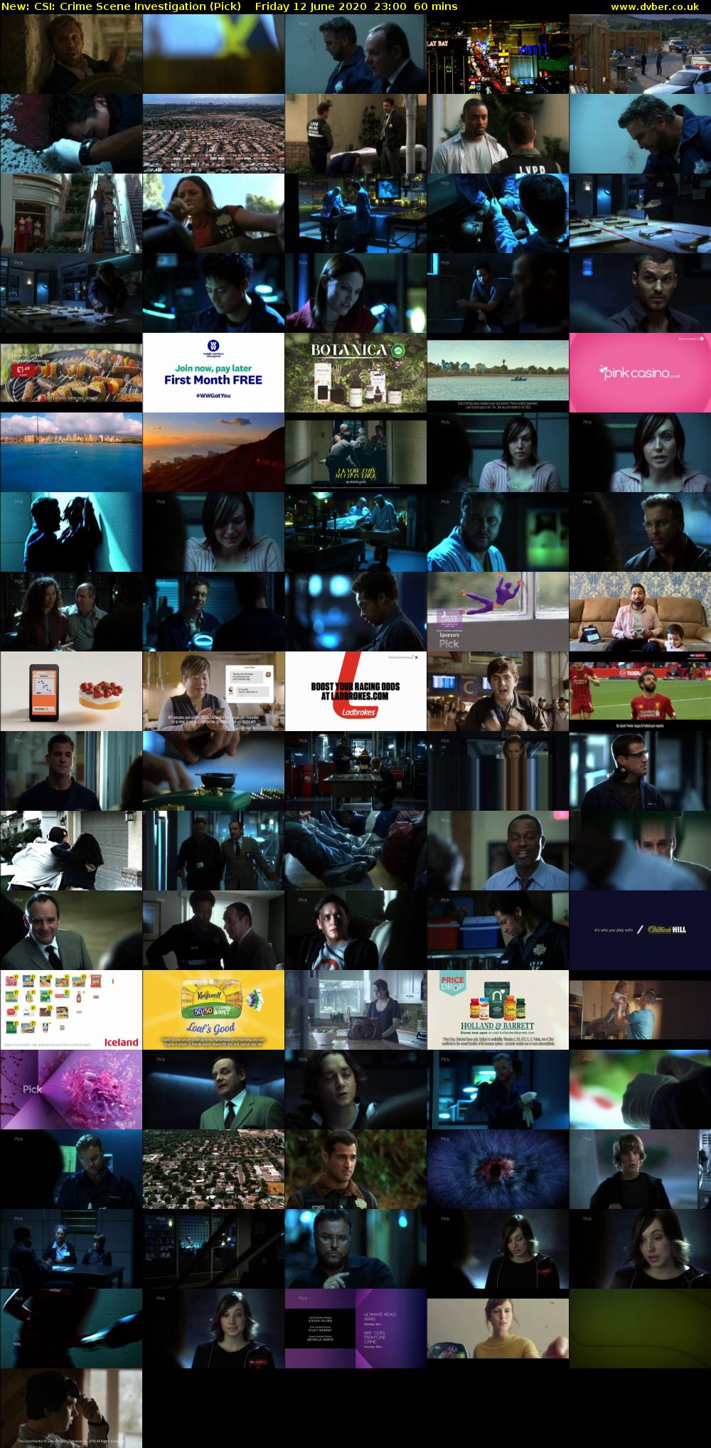 CSI: Crime Scene Investigation (Pick) Friday 12 June 2020 23:00 - 00:00
