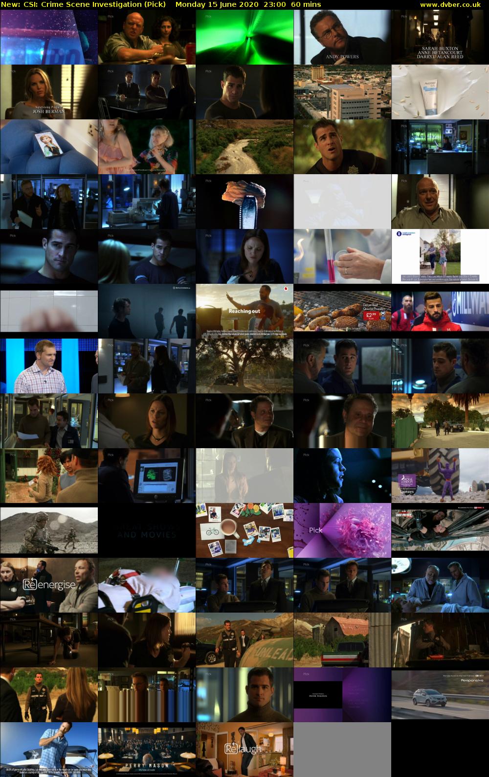 CSI: Crime Scene Investigation (Pick) Monday 15 June 2020 23:00 - 00:00