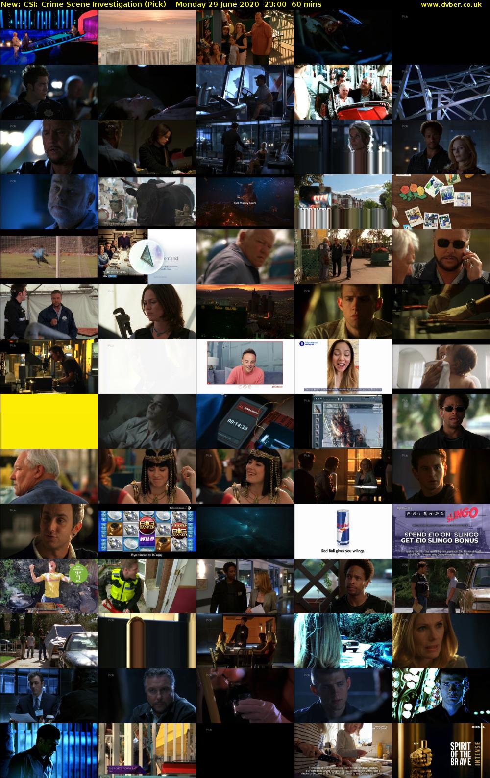 CSI: Crime Scene Investigation (Pick) Monday 29 June 2020 23:00 - 00:00