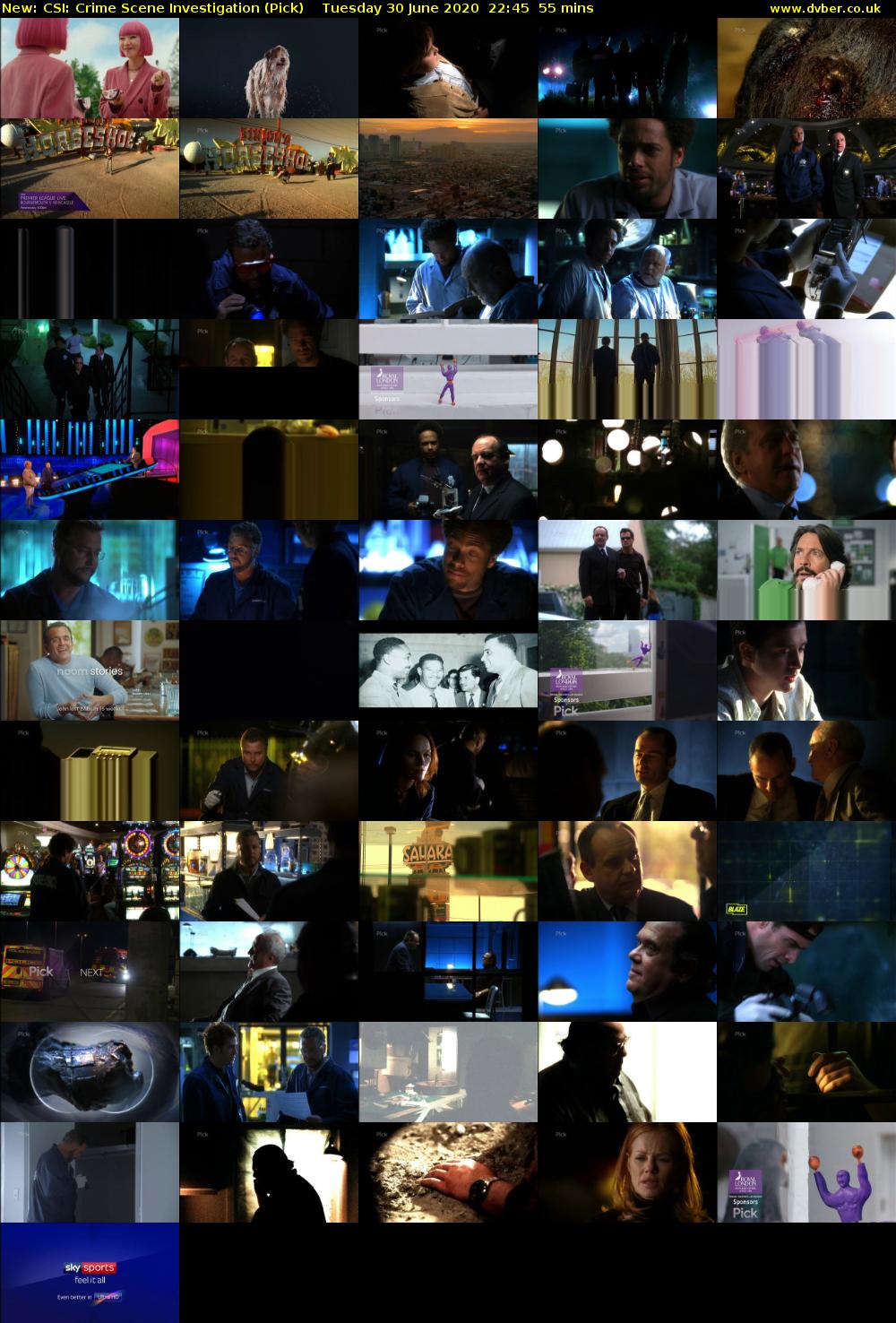 CSI: Crime Scene Investigation (Pick) Tuesday 30 June 2020 22:45 - 23:40