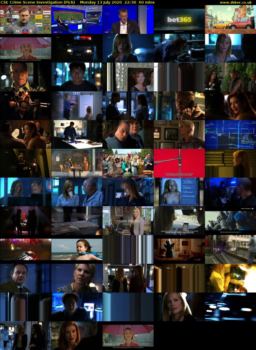 CSI: Crime Scene Investigation (Pick) Monday 13 July 2020 22:30 - 23:30