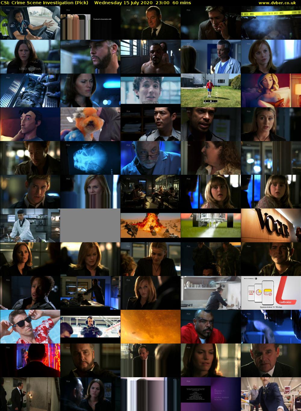 CSI: Crime Scene Investigation (Pick) Wednesday 15 July 2020 23:00 - 00:00
