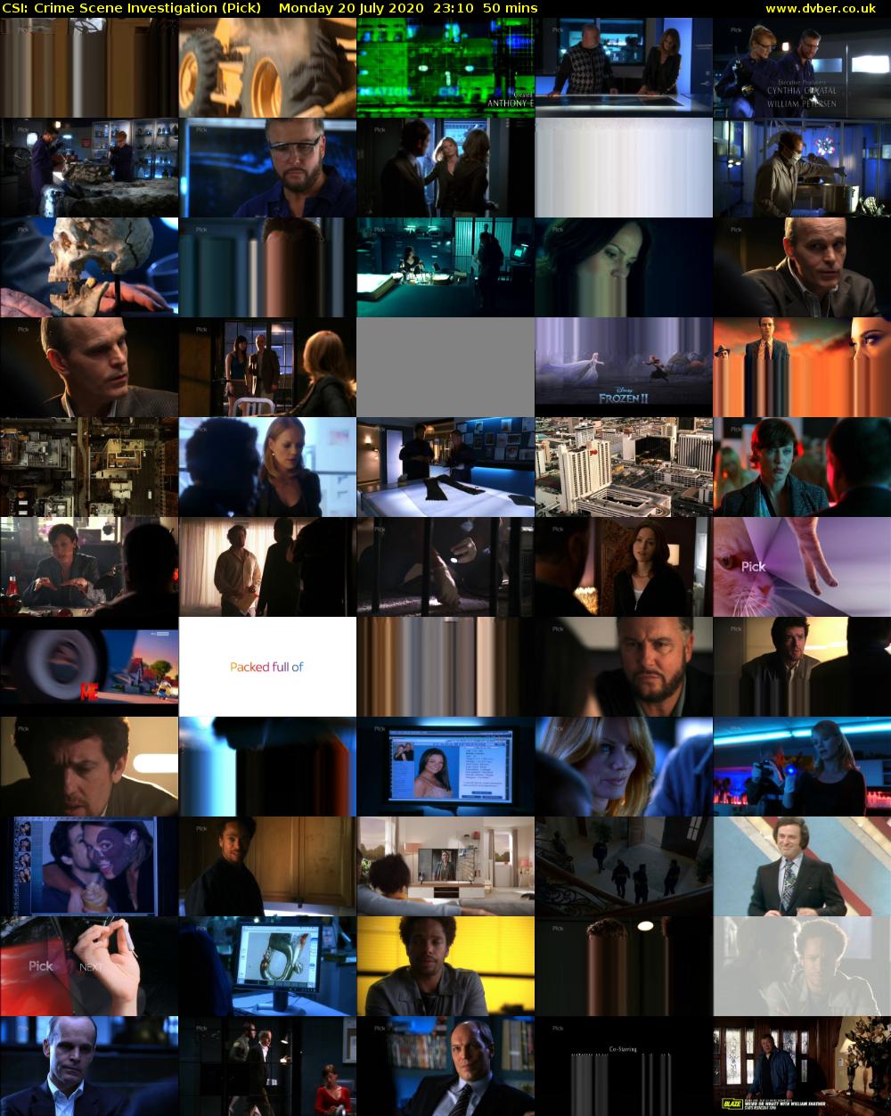 CSI: Crime Scene Investigation (Pick) Monday 20 July 2020 23:10 - 00:00