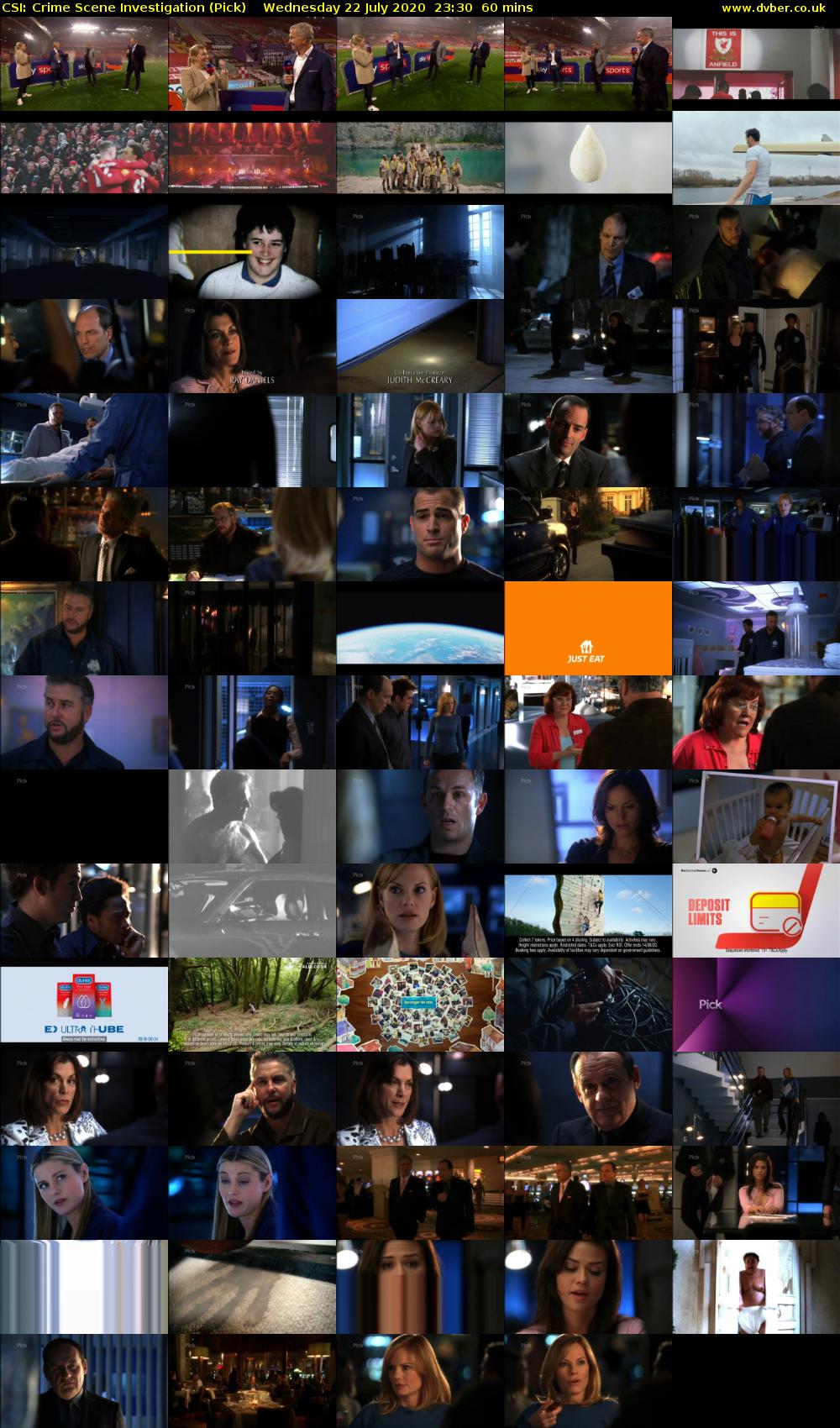CSI: Crime Scene Investigation (Pick) Wednesday 22 July 2020 23:30 - 00:30
