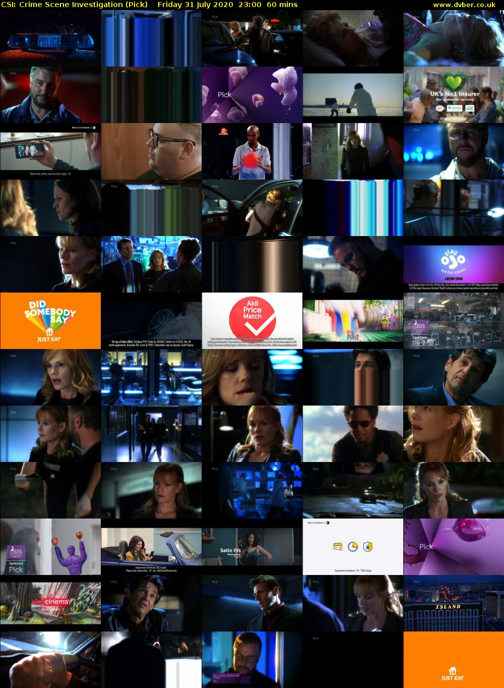 CSI: Crime Scene Investigation (Pick) Friday 31 July 2020 23:00 - 00:00