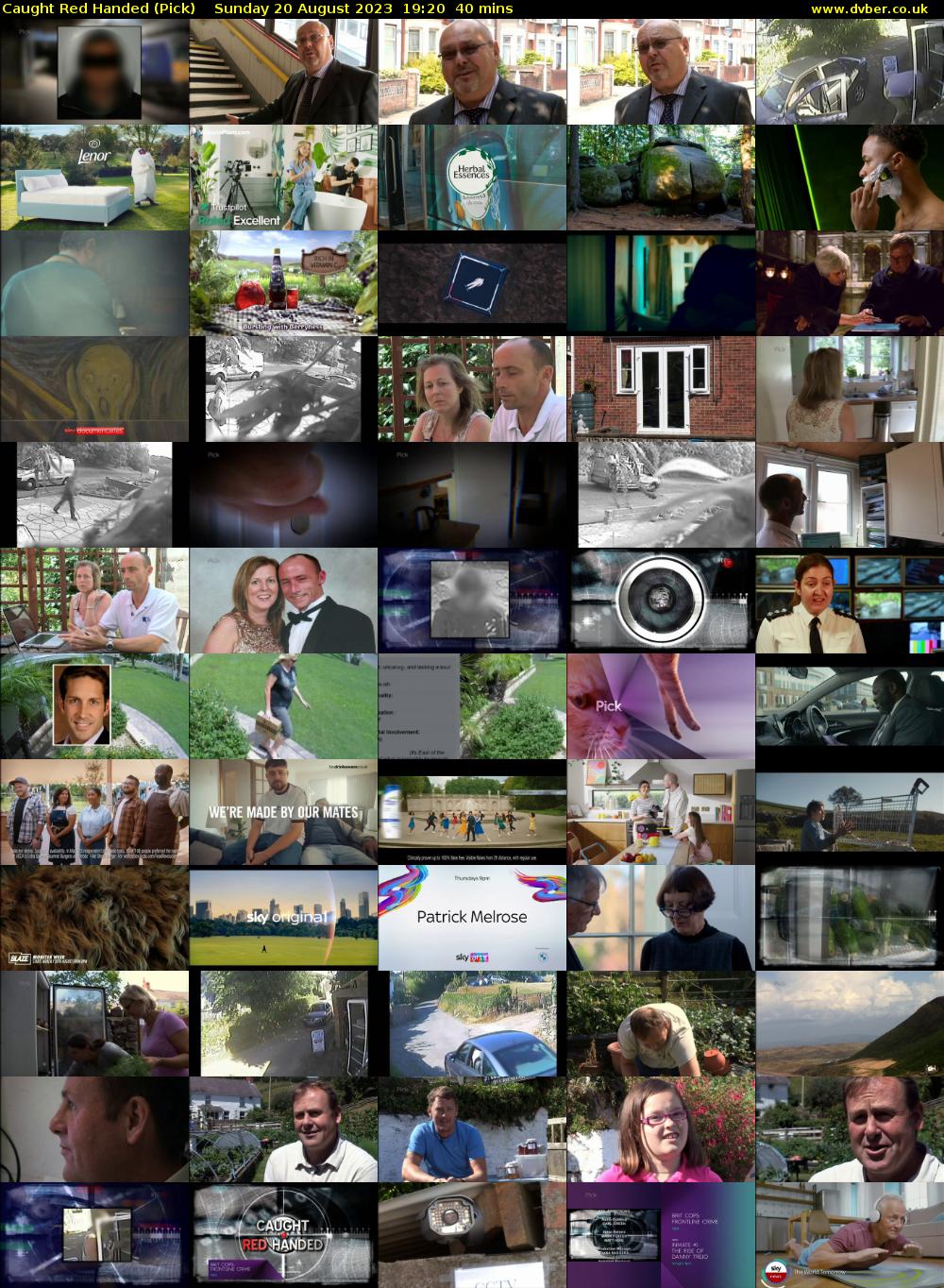 Caught Red Handed (Pick) Sunday 20 August 2023 19:20 - 20:00