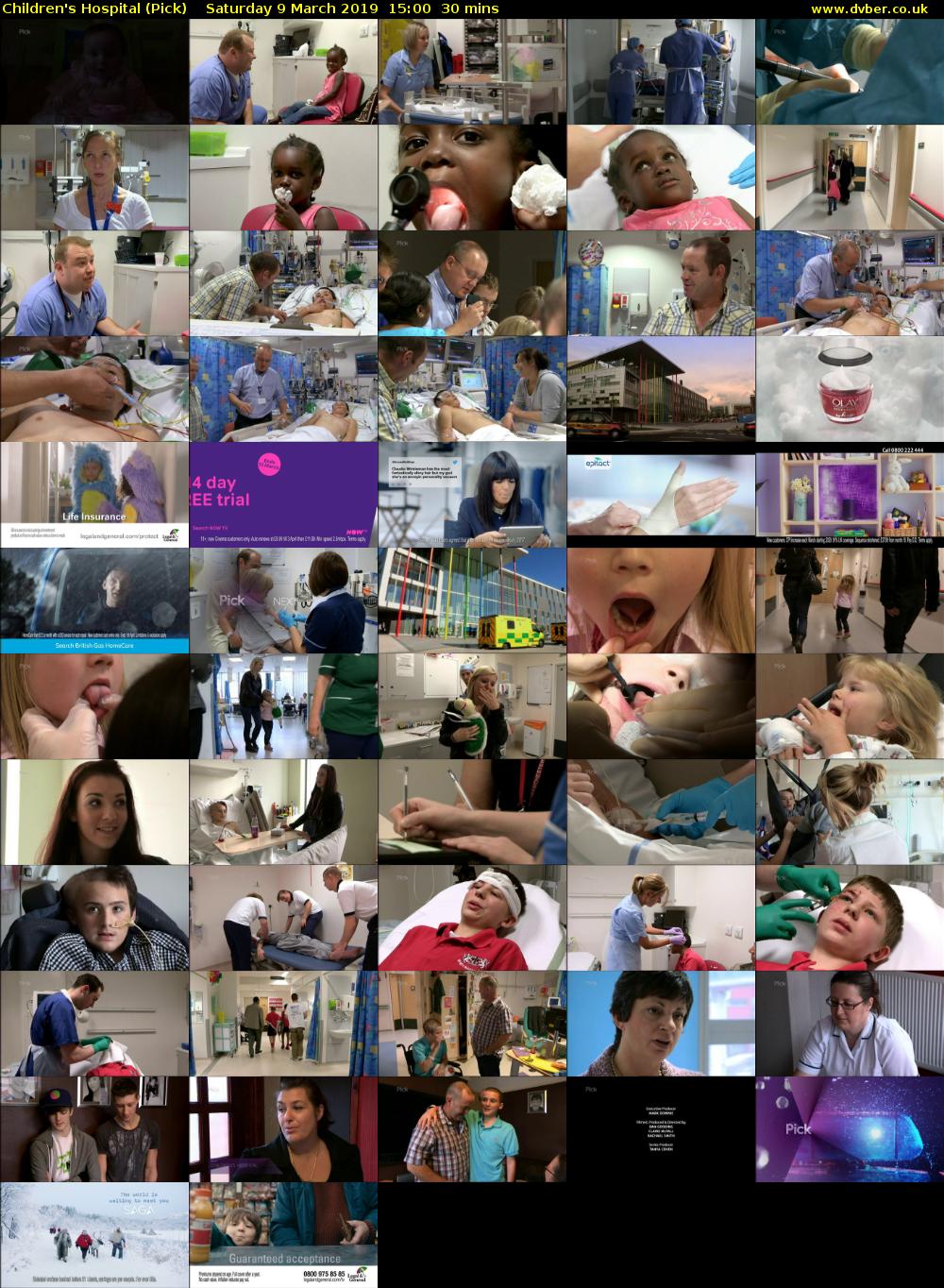 Children's Hospital (Pick) Saturday 9 March 2019 15:00 - 15:30