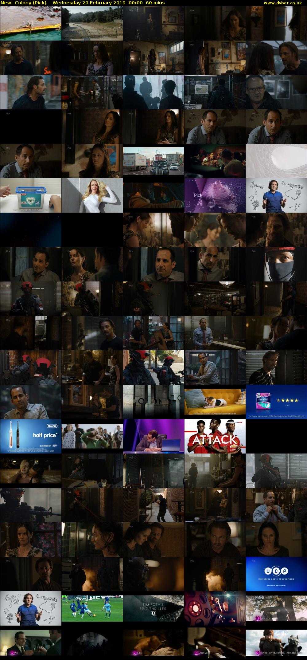 Colony (Pick) Wednesday 20 February 2019 00:00 - 01:00