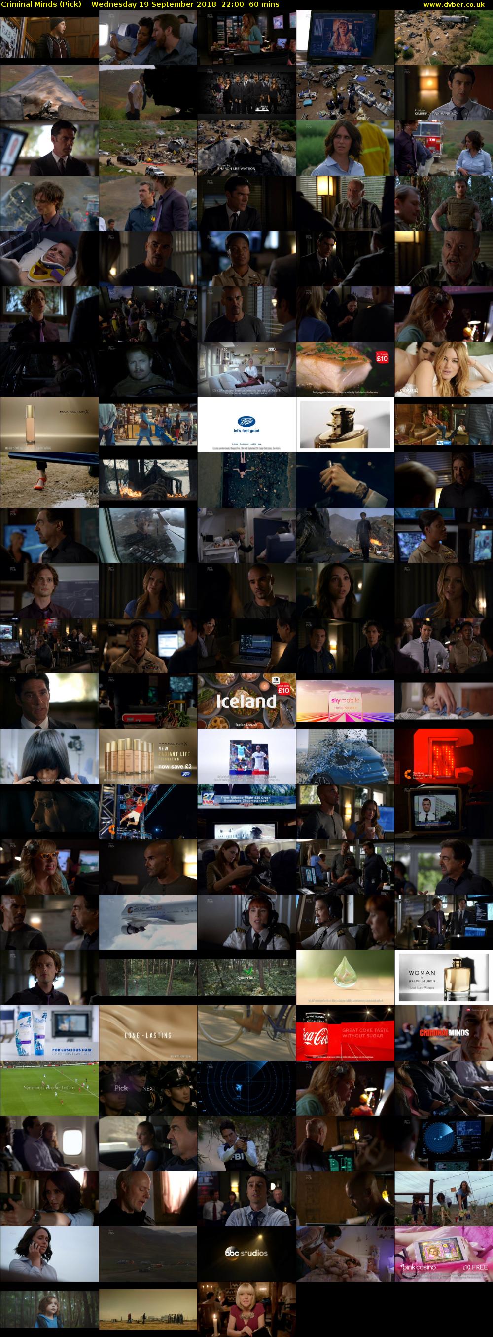 Criminal Minds (Pick) Wednesday 19 September 2018 22:00 - 23:00