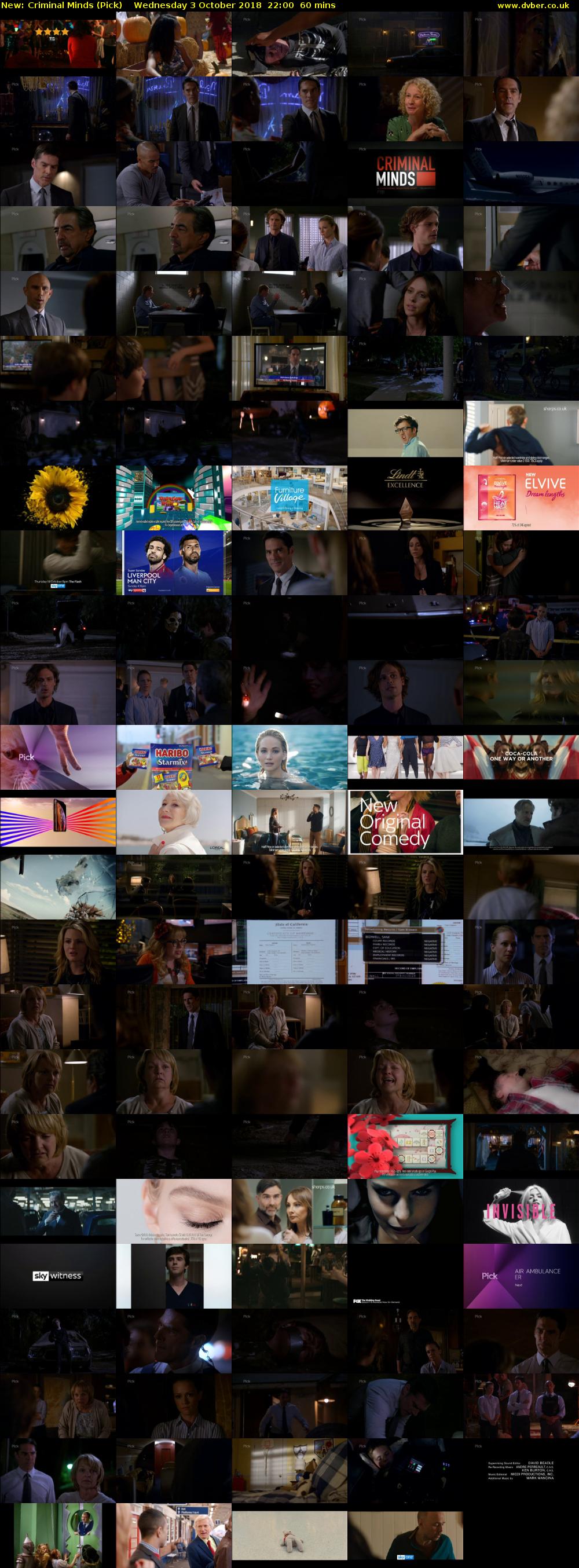 Criminal Minds (Pick) Wednesday 3 October 2018 22:00 - 23:00