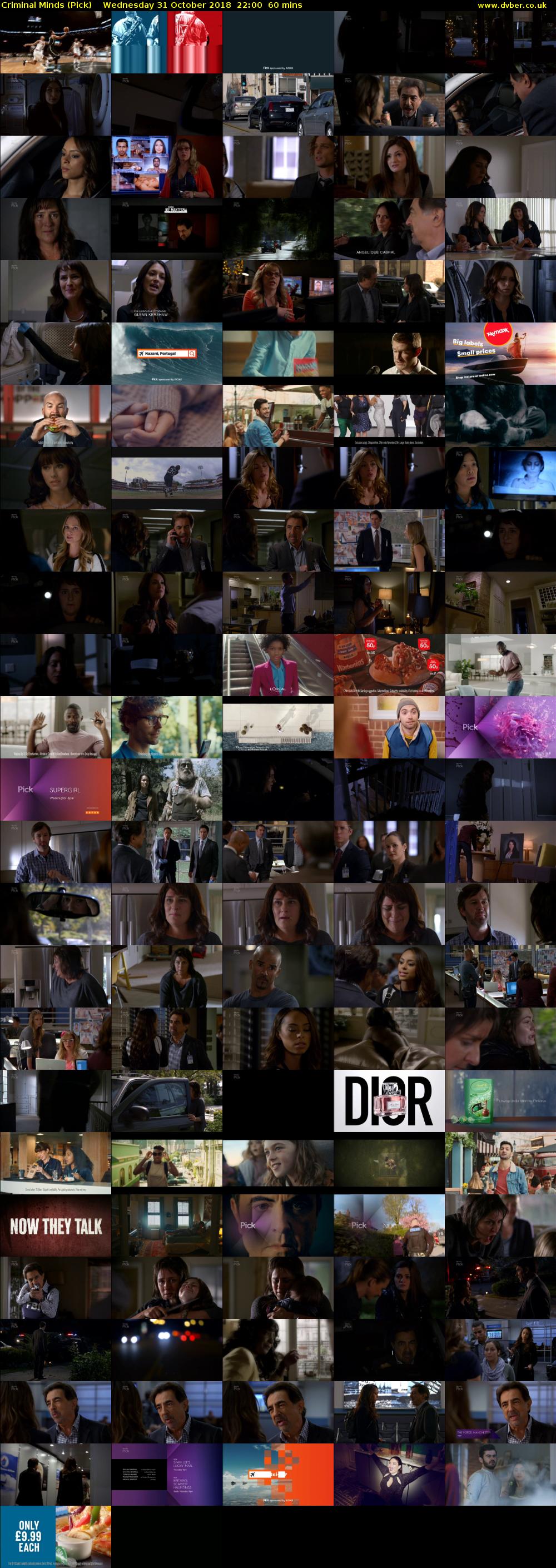 Criminal Minds (Pick) Wednesday 31 October 2018 22:00 - 23:00