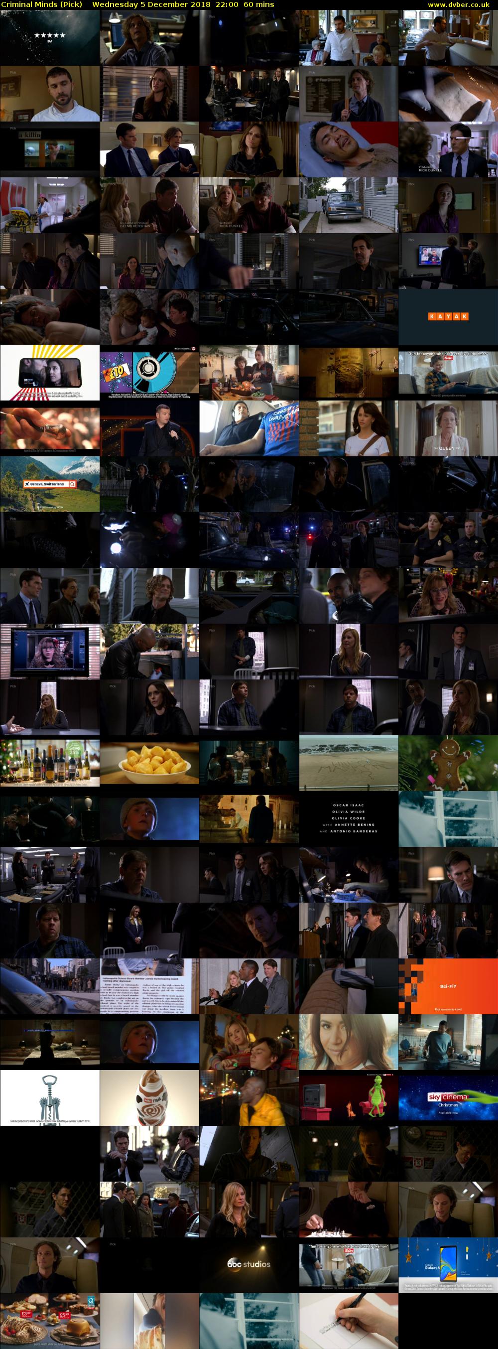 Criminal Minds (Pick) Wednesday 5 December 2018 22:00 - 23:00