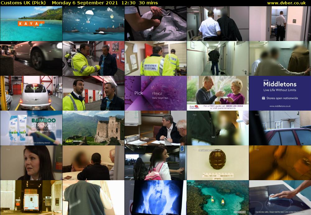 Customs UK (Pick) Monday 6 September 2021 13:30 - 14:00