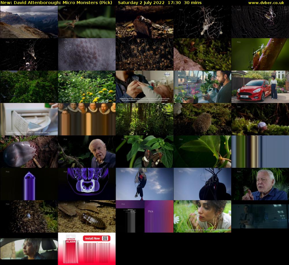 David Attenborough: Micro Monsters (Pick) Saturday 2 July 2022 17:30 - 18:00