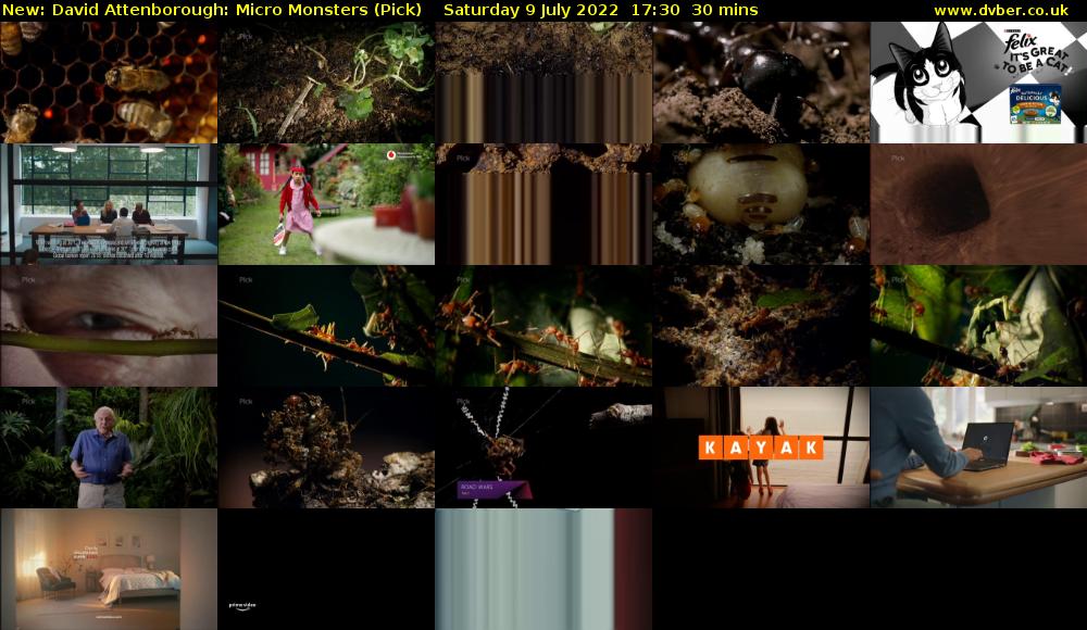 David Attenborough: Micro Monsters (Pick) Saturday 9 July 2022 17:30 - 18:00