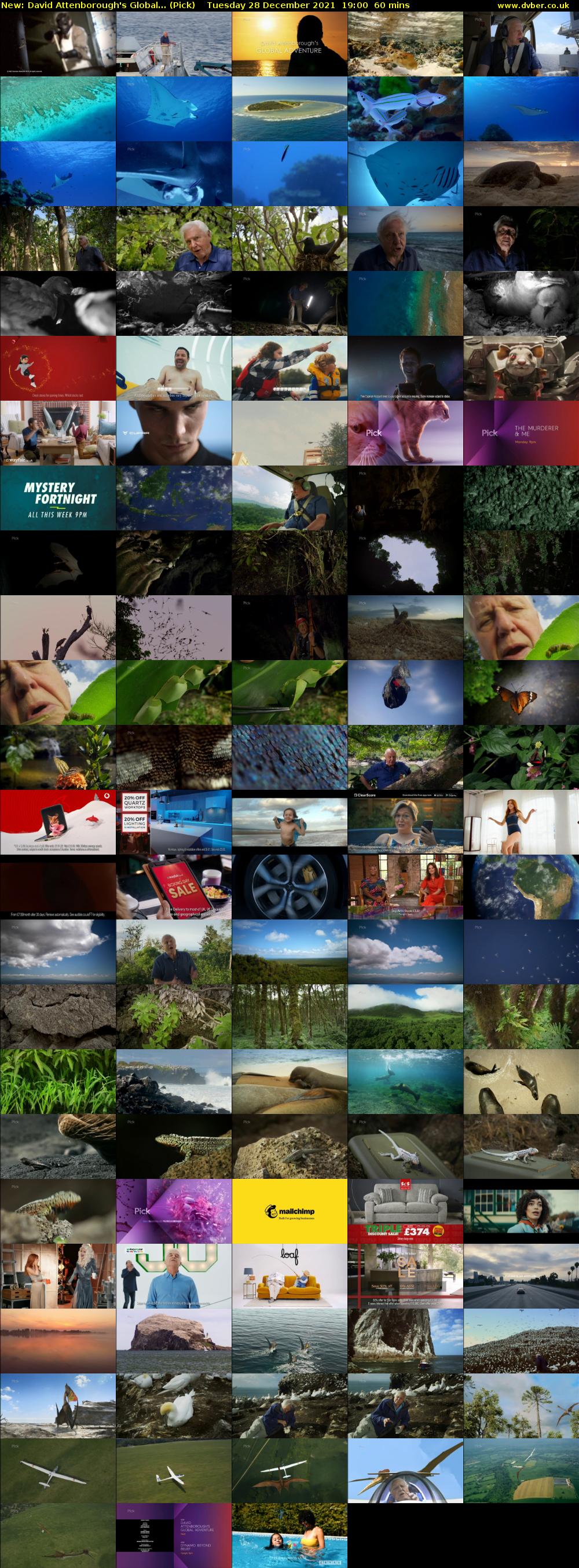 David Attenborough's Global... (Pick) Tuesday 28 December 2021 19:00 - 20:00