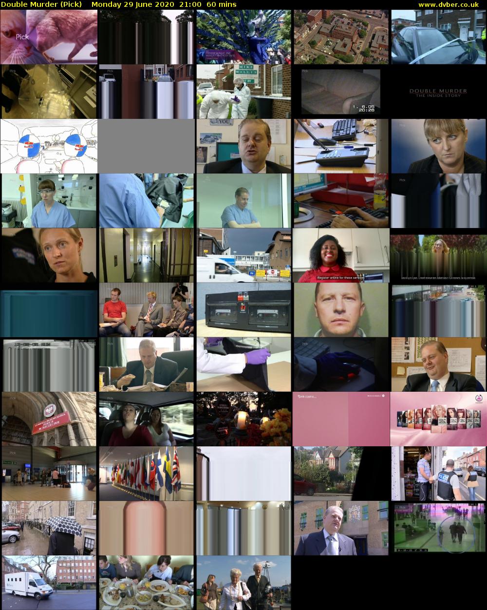 Double Murder (Pick) Monday 29 June 2020 21:00 - 22:00