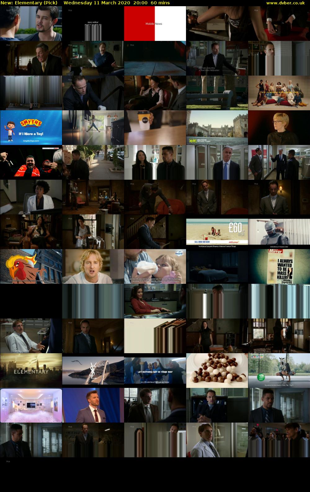 Elementary (Pick) Wednesday 11 March 2020 20:00 - 21:00