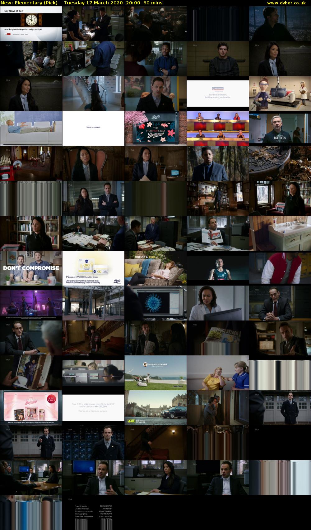 Elementary (Pick) Tuesday 17 March 2020 20:00 - 21:00